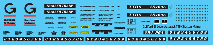 Guilford Bi-Level Autorack TTBX Boston Maine Decals