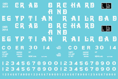N Scale - Crab Orchard &amp; Egyptian Red Open Hopper Decals