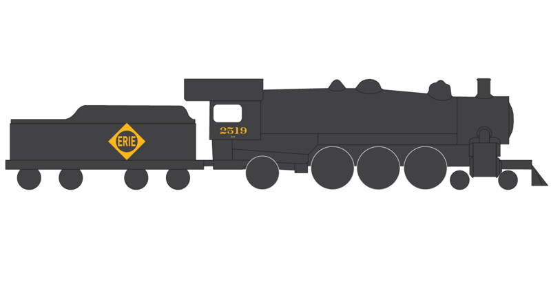 Erie Railroad Steam Locomotive K Class Faded Condensed Logo