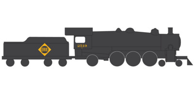Erie Railroad Steam Locomotive K Class Faded Condensed Logo