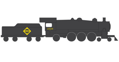 Erie Railroad Steam Locomotive K Class Yellow Condensed Logo