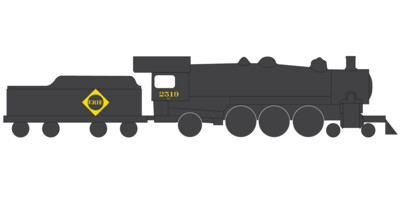 Erie Railroad Steam Locomotive K Class Yellow Serif Logo