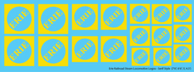 Erie Railroad Steam Locomotive Logos Yellow Serif Logos