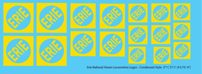 Erie Railroad Steam Locomotive Logos Yellow Condensed Logos