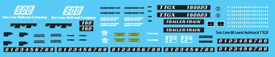 N Scale - Soo Line Bi-Level Red Autorack TTGX Decals