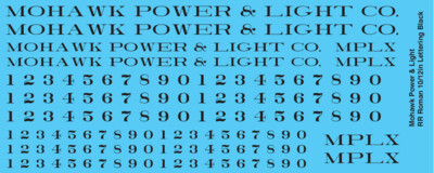 Mohawk Power &amp; Light RR Roman Decals