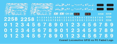 Conrail Locomotive GP35 exPC Faded Logo Decals