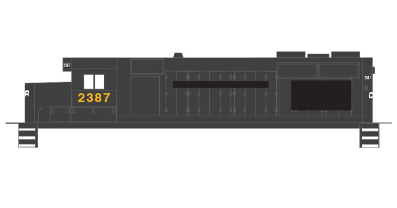 Conrail Locomotive GP35 exPC Patched Logo Yellow Numbers Decals