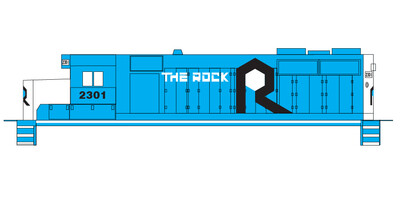 Rock Island Locomotive GP35 Blue White Scheme Decals