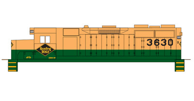 Reading Locomotive GP35 Yellow Green Scheme Decals
