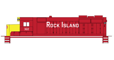 Rock Island Locomotive GP35 Medium Block Scheme Decals