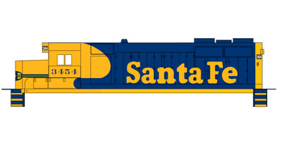Santa Fe Locomotive GP35 Yellow Cab Decals