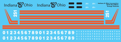N Scale - Indiana Ohio Locomotive GP35 Red White Scheme Decals