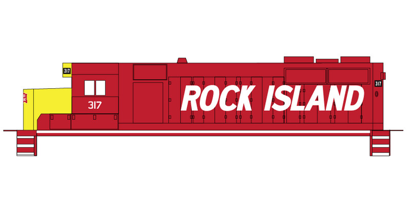 Rock Island Locomotive GP35 Large Italic Scheme Decals