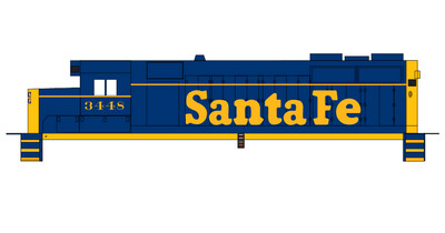 Santa Fe Locomotive GP35 Yellow Lettering Decals