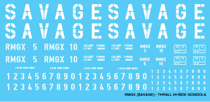 Savage High Side Gondola Decals