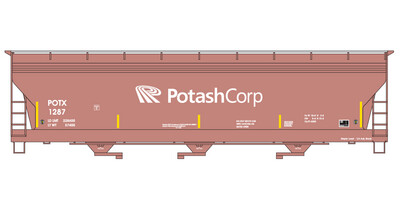 Potash Corp 3 Bay Covered Hopper Decals