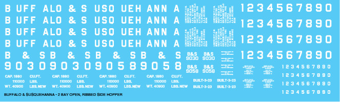 Buffalo Susquehanna Ribbed 2 Bay Open Hopper Decals