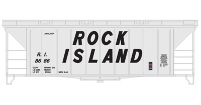 Rock Island 40ft Airslide Covered Hopper Large Letters Decals