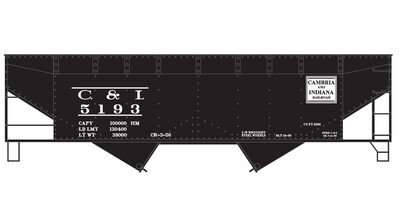 Cambria Indiana Open Hopper 2 Bay Off-Set Decals