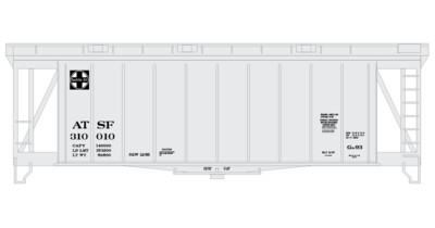 Santa Fe 40ft Airslide Covered Hopper Small Logo Decals