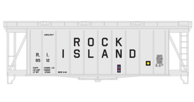 Rock Island 40ft Airslide Covered Hopper Block Decals