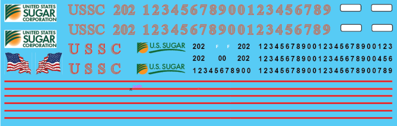 US Sugar Rebuilt Switcher Locomotive Decals