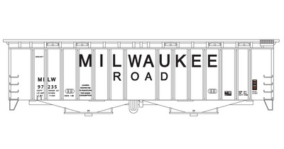 Milwaukee Road 50ft Airslide Covered Hopper Decals