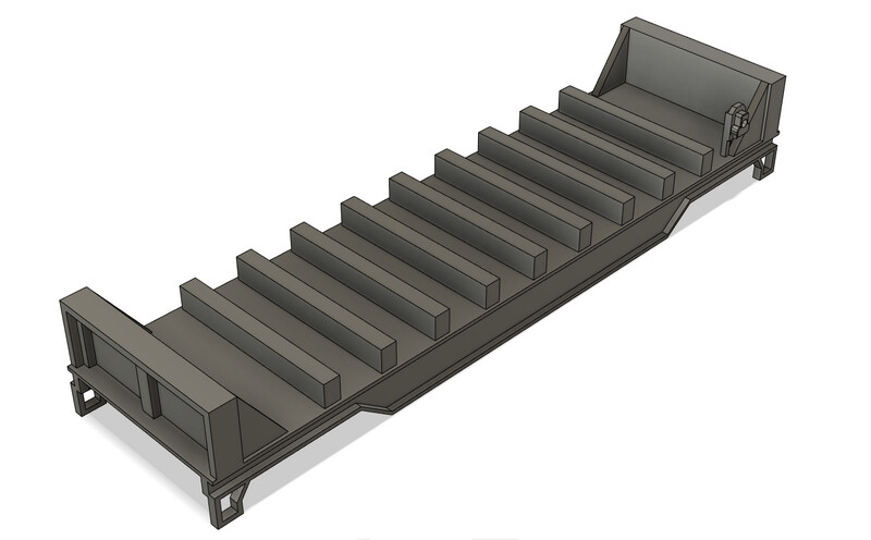 N Scale - Steel Mill Slab Rack Bulkhead Flat
