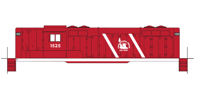 Central New Jersey GP7/9 Locomotive Red White Logo Decals