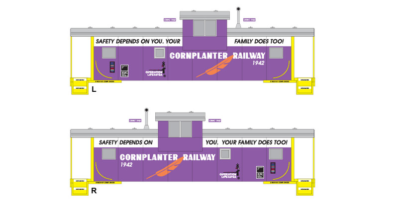 Cornplanter Railway Ext Vis Safety Caboose v3 Decals