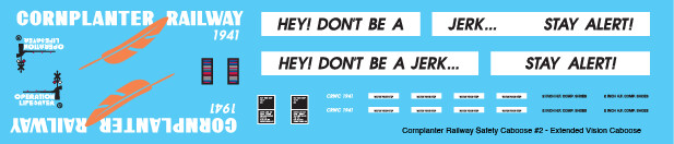 Cornplanter Railway Ext Vis Safety Caboose v2 Decals
