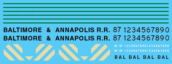 Baltimore &amp; Annapolis EMD Switcher Locomotive Decals