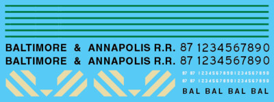 N Scale - Baltimore &amp; Annapolis EMD Switcher Locomotive Decals