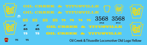 Oil Creek &amp; Titusville Locomotive Decals Old Logo