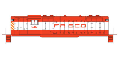 Frisco GP7/9 Red White Scheme Locomotive Decals