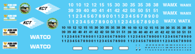 N Scale - WAMX Locomotive Decal Set 6 (TIMBR, KCT, Old Watco)