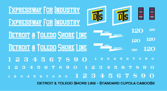 Detroit & Toledo Shore Line Ext Vision Cupola Caboose Decals (DTSL)