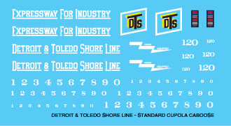 Detroit &amp; Toledo Shore Line Ext Vision Cupola Caboose Decals (DTSL)