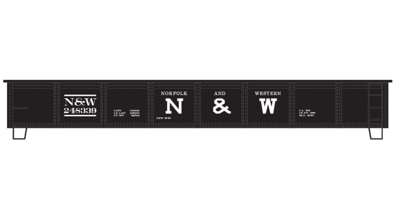 Norfolk Western 40ft Black Gondola v1 Decals