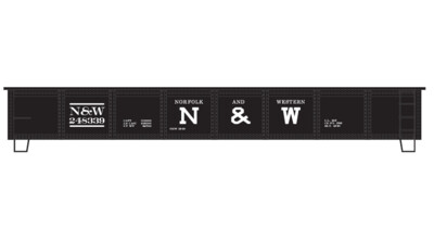 Norfolk Western 40ft Black Gondola v1 Decals