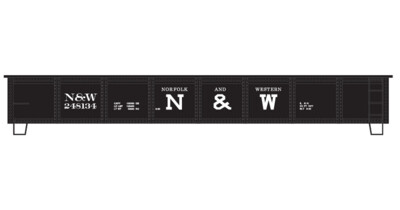 Norfolk Western 40ft Black Gondola v2 Decals