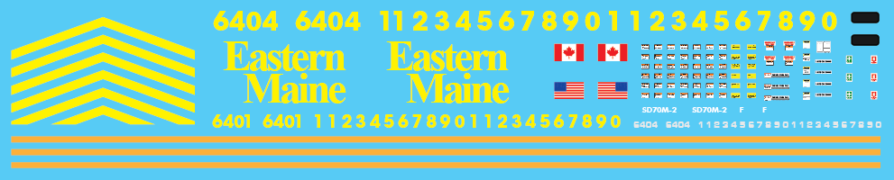 Eastern Maine SD70M-2 Locomotive Decals