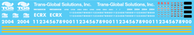 N Scale - Trans Global Solutions ECRX Locomotive Decals
