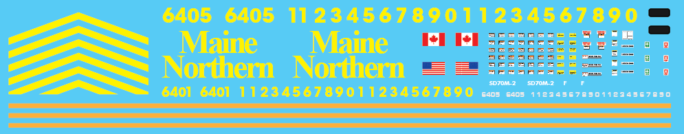 Maine Northern SD70M-2 Locomotive Decals