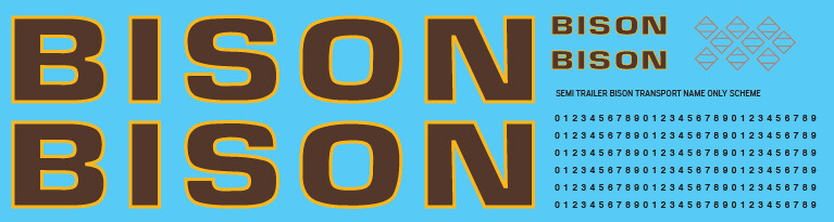 Semi Trailer Bison Transport Name Only Decals