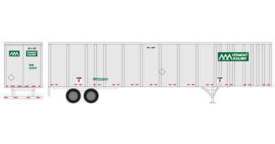 S Scale (1:64) - Semi-Trailer Vermont Railway Green