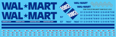 Semi-Trailer Walmart Sams Club Blue Box Decals