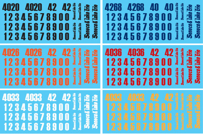 Seneca &amp; Lake Erie (SLEX) Locomotive Patch Out Decal Sets