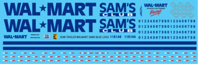 Semi-Trailer Walmart Sams Club Letters Logo Decals